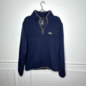 L.L.Bean Slightly Fitted Sweater Fleece Pullover in Navy Blue Mens Large Regular